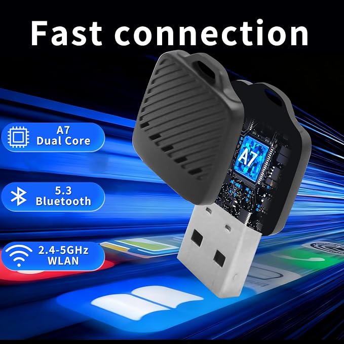 Wireless Carplay Adapter (2025 Upgrade), Plug and Play, Convert Wired to Wireless Bluetooth Carplay Adapter for iPhone - No Latency -Micro Size