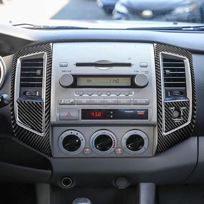 NVCNX Real Premium Carbon Fiber for Toyota 2nd Gen Tacoma Accessories 2005-2011 2006 2007 2008 2009 2010 Car Dash Center Air Vent Panel Cover Interior Trim Thick Overlay Sticker Decal 4PCs - Style A