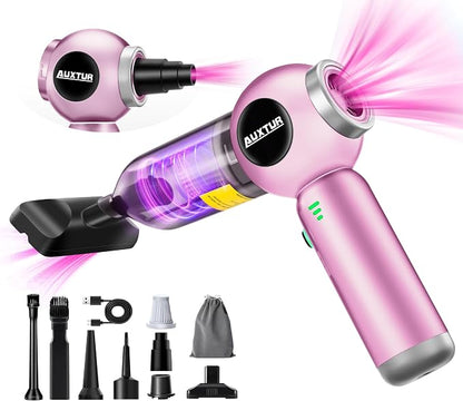 Handheld Vacuum Cleaner Cordless - 17500PA Strong Suction Rechargeable, 3-Speed Adjustable Portable Mini Dust Buster for Pet Hair, Car Detailing, Home, Office & Car Cleaning