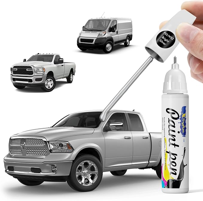 PS2/WS2 Bright Silver Touch Up Paint Compatible with Dodge, DIY Car Paint Scratch Repair, Automotive Paints, Quick & Easy Fix Scratch Repair for Durango/Grand Caravan/Journey/Promaster/1500