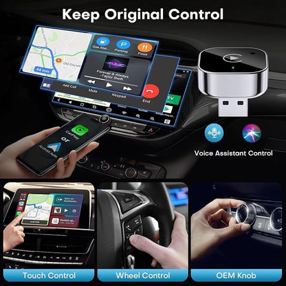 Wireless CarPlay and Android Auto Adapter for Chery Tiggo 7 2023-2025- Mini Plug and Play Converter for Stable Connection