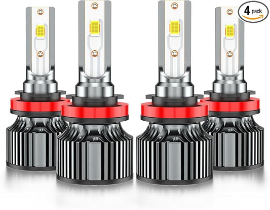 Compatible for Nissan Sentra 2013 2014 2015 2016 2017 2018 2019 2020 2021 2022 2023 High and Low Beams, or Fog Lights, 6500K White Powersports Light Bulbs, Plug n Play, for Off-Road Use, Pack of 4