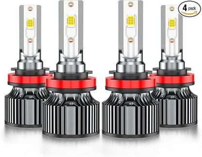 Compatible for Dodge Grand Caravan High Low Beams 2011 2012 2013 2014 2015 2016 2017 2018 2019 2020, 6500K White Powersports Light Bulbs, Plug and Play, for Off-Road Use, or Fog Lights, Pack of 4