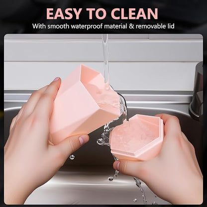 Car Trash Can with Lid - 2-Pack, Interior Accessories for Vehicles, Leakproof Garbage Can with 30 Detachable Trash Bags, Multipurpose Organizers and Storage Solutions for Home and Office (Pink)