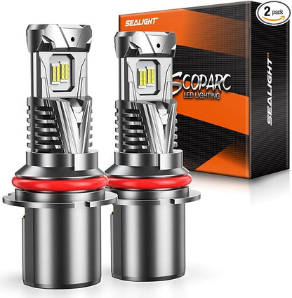 SEALIGHT 9007/HB5 Fog Lamps 80,000LM 130W Wireless for ATVs & Powersports, 2026 Version 99% Compatibility, 9×Brightness S7S Series Wireless 9007 Lamps 10 Years Lifespan- Pack of 2
