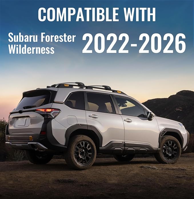 300lbs Lockable Roof Rack Cross Bars Compatible with Subaru Forester Wilderness 2022 2023 2024 2025 2026, Aluminum Crossbar for Rooftop Cargo Carrier Luggage Kayak Canoe Snowboard