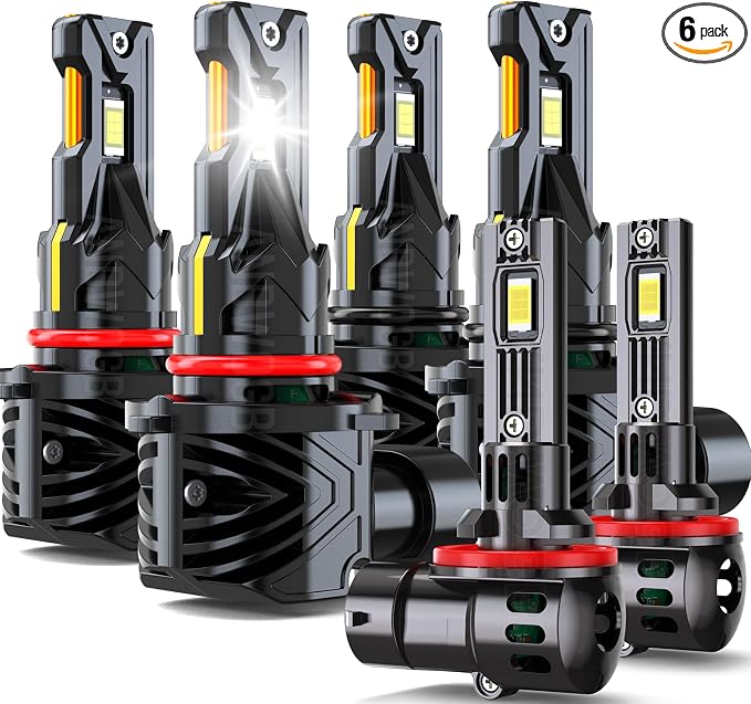 Lights Compatible for Chevy Camaro Light Fog Bulbs for Off road Use, Years: 1998 1999 2000 2001 2002, 48000 Lumens 800% Brightness, Pack of 6