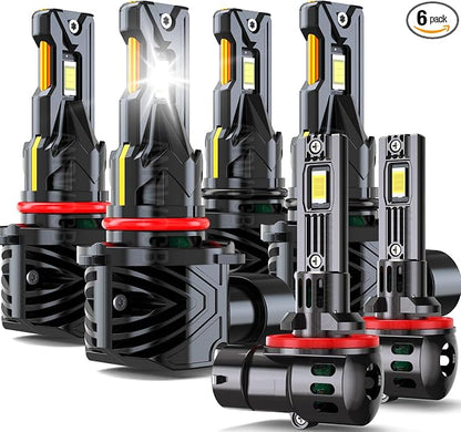 Lights Compatible for Chevy Camaro Light Fog Bulbs for Off road Use, Years: 1998 1999 2000 2001 2002, 48000 Lumens 800% Brightness, Pack of 6