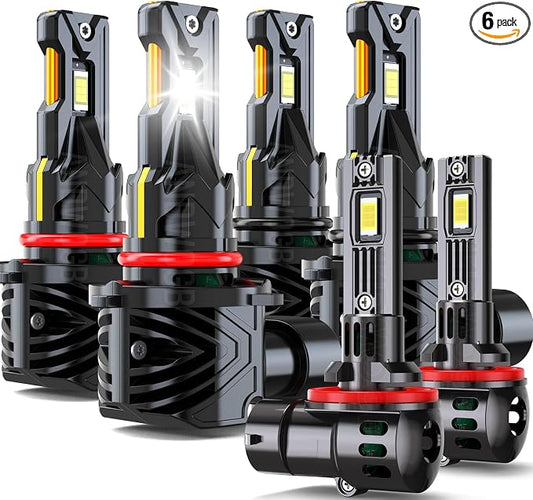 Lights Compatible for Chevy Camaro Light Fog Bulbs for Off road Use, Years: 1998 1999 2000 2001 2002, 48000 Lumens 800% Brightness, Pack of 6