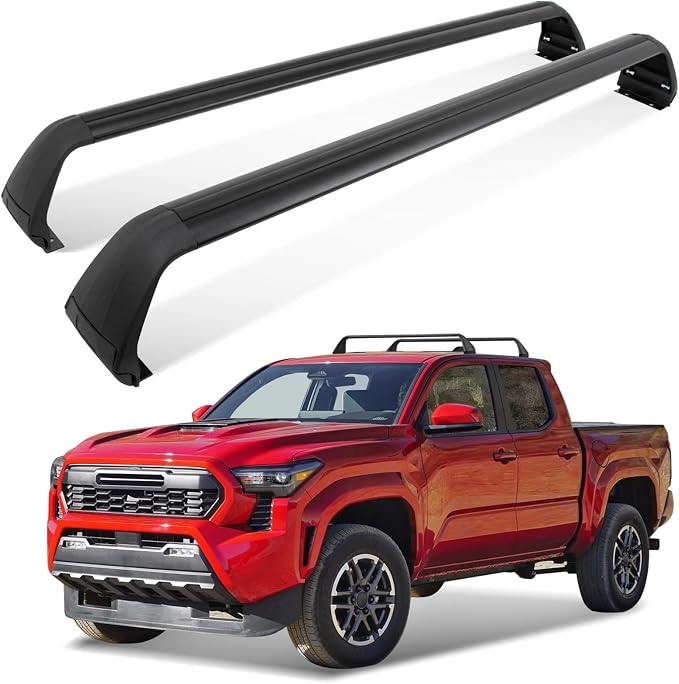 Trumgeta Basic Model Roof Rack Cross Bars Fit for 2024 2025 2026 Toyota Tacoma Double Cab Crossbars Luggage Cargo Carrier for Cargo Bike Kayak Snowboard No Drill Rooftop Accessories