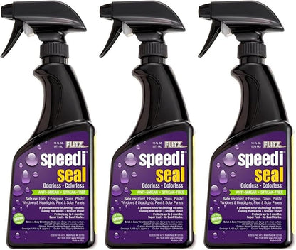 Flitz Speedi Seal - 16oz Bottle of USA-Made Ceramic Coating for Cars to Polish & Protect for Up to 6 Months - Works on Paint, Fiberglass, & More - Streak-Free Ceramic Spray Sealant (3 Pack)
