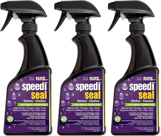 Flitz Speedi Seal - 16oz Bottle of USA-Made Ceramic Coating for Cars to Polish & Protect for Up to 6 Months - Works on Paint, Fiberglass, & More - Streak-Free Ceramic Spray Sealant (3 Pack)