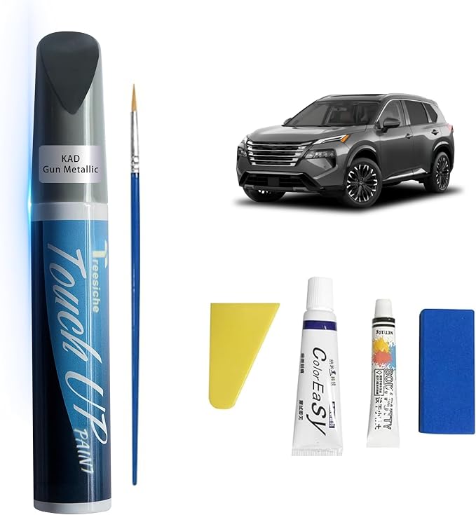 Gun Metallic KAD Touch Up Paint for Nissan Exact Match,Car PaintPen Scratch Repair 2 in 1 Touch Up Paint,Vehicle Scratch Remover for Deep Scratches Color-Matched Rapid Drying of Paint Coating