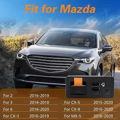 FUSCH Wired Carplay and Android Auto Retrofit Kit Media Hub Fits to MZD Connect System Compatible with Mazda 2/3/6/CX3/CX5/CX9/MX5 2014-2020 Replace#TK78-66-9U0C 00008FZ34 K1414（NEW P2 Version）