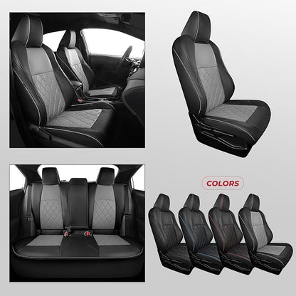 FREESOO for Toyota Corolla Seat Covers 2020-2026 SE/SE Apex Nightshade & 2023-2025 XSE & 2025 FX, Custom Car Seat Covers, Leather Car Seat Cover, Waterproof Seat Covers for Cars, Black Gray Full Set