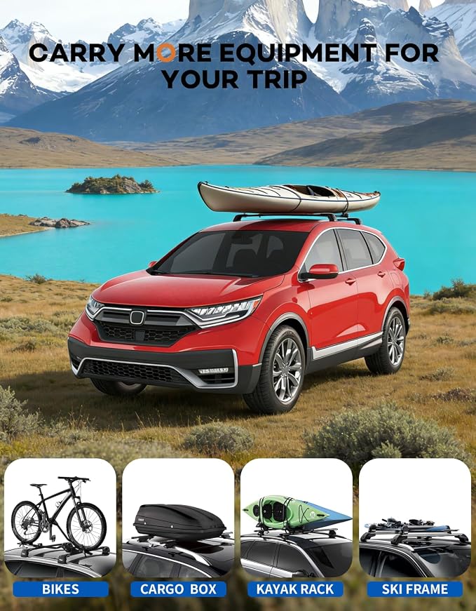 Wonderdriver 330lbs Roof Rack Cross Bars Fit for Honda CRV CR-V 2017 2018 2019 2020 2021 2022 (Without Side Rails), Heavy Duty Roof Rails Crossbars (Cutting the molding Trim) Cargo Carrier Luggage