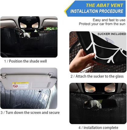 Halloween Spiderweb Windshield Sun Shade for Car Auto SUV Truck Foldable Front Window Sunshade Sun Visor Protector Block UV Rays Reflect Heat, 55" x 28"