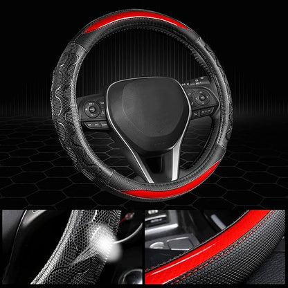 GIANT PANDA Steering Wheel Cover for Toyota, Auto Car Steering Wheel Cover for Toyota Highlander Rav4 Corolla Camry,Standard Size - Red