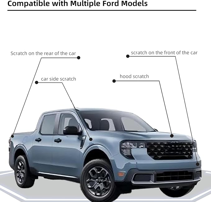 Azure Gray Metallic Tri-Coat(G4) Car Paint Touch Up Pen Compatible with Ford,2-In-1 Color Accurate Touch Up Car Scratch Repair Paint Exact Match Ford Series Automotive Scratch Remover for Nicks&Chips Repair