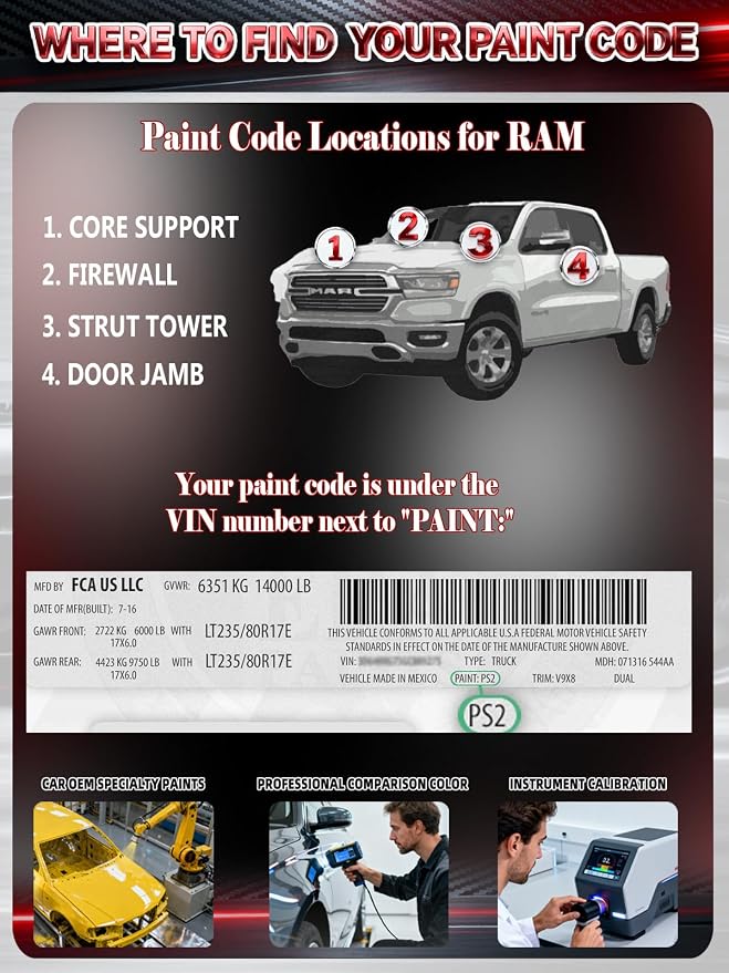 Ivory White Tri-Coat Pearl-Coat(PWD/JWD) Car Touch Up Paint for Ram, Color Accurate Two-In-One Car Paint Scratch Repair Pen, Professional Scratch Remover for Vehicles Chips and Nicks Scuff