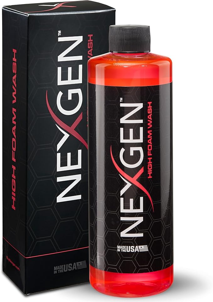 Nexgen High Foam Car Wash (16oz) - Professional-Grade, pH-Balanced car soap for Spotless Shine - On-the-Go Car Detailing - Car Cleaning Supplies - Safe for Coated, Waxed & Sealed Finishes