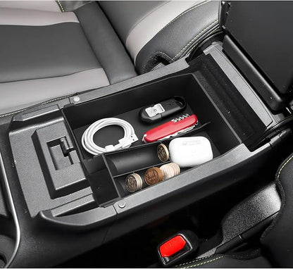 LUWU Outback 2020-2025/Legacy 2020-2025 Accessories Compatible with Subaru Outback/Legacy Center Console Organizer Armrest Console Storage Box Insert Tray ABS Material Black Coin Container (Upper)