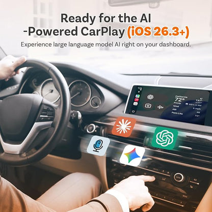 Ottocast Mini Core 2026, 2-in-1 Wireless CarPlay Adapter & Android Auto Adapter – Auto-Switch, Plug & Play, WiFi 6, Fast Reconnect, Mini & Stable