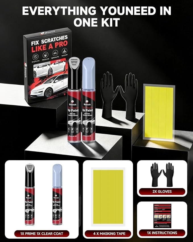 Satin Steel Metallic G9K/WA464C for GMC Touch Up Paint Kit[2K Clear Coat Included],Exact Color Match Touch Up Paint for Chip and Scratch