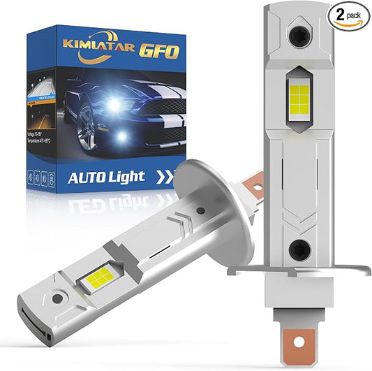 H1 Fog Light Bulbs, 30000LM High Brightness 6500K Cool White, 80000+ Hours Lifespan, Canbus Ready H1 Bulb for Fog Lights/Daytime Running Lights, Pack of 2
