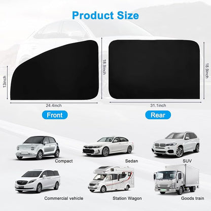Ovege Car Window Shades Magnetic 4pcs-Blackout Side Window Shade for Baby in Car Privacy Curtain UV Protection