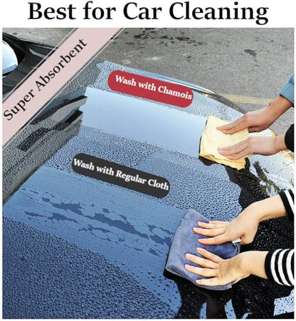 SHEEPSKIN ELITE Chamois Drying Cloth Car Drying Towel Real Leather Super Absorbent Fast Drying Natural Chamois Car Wash Cloth Accessory (5 sq ft)