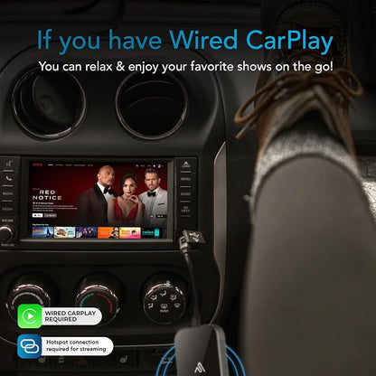 AUTOSKY LITE Box S 2026 – Wireless Adapter for CarPlay & Android Auto – Powerful New Processor – Netflix & YouTube via Phone Hotspot – Stable, Easy Plug & Play