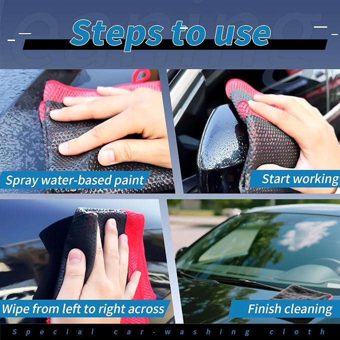 2pcs Clay Towels (12 * 12 in), Fine Grade Microfiber Towels for Car Detailing, DIY Detail Clay Bar Alternative