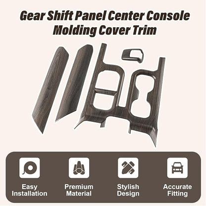 Gear Shift Cover for Silverado 1500 & Sierra 1500 2022-2026 Wood Grain Gear Shift Panel Trim