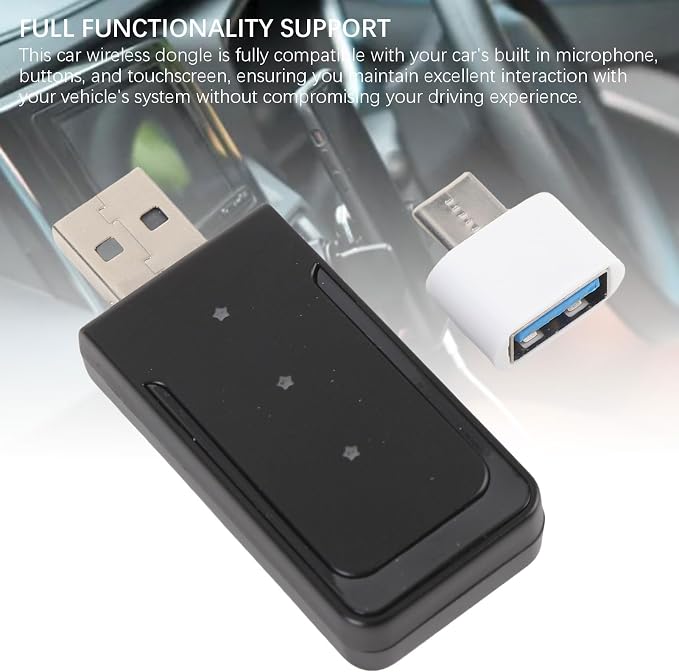 2 in 1 Wireless CarPlay Adapter, Wired to Wireless Converter for CarPlay and Android Auto, Bluetooth 5.0 WiFi Plug and Play Car Dongle CP508A (CP508C)