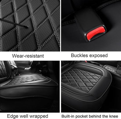 MIROZO Tacoma Seat Covers Full Set,Leather Truck Seat Covers Breathable Car Seat Protector Fits for 2005-2015 Toyota Tacoma Crew Cab,Black