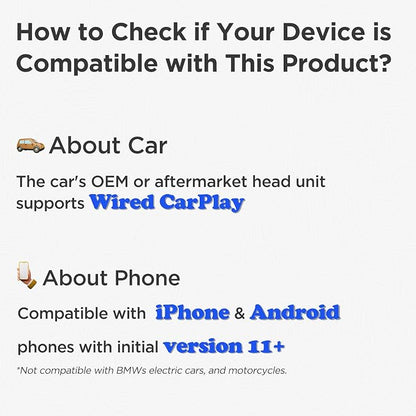 MSXTTLY Mini 3in1 Stream CarPlay Android Auto Wireless Adapter, Support Netflix/YouTube/TikTok/PrimeVideo Box, Only Compatible with Wired CarPlay Car Model 2017+, for Android 11 & iPhone iOS 10+