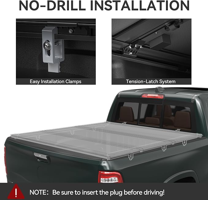 AUTOSAVER88 Low-Profile Hard Tri Fold Truck Bed Tonneau Cover Fit for Nissan Frontier 2022 2023 2024 2025 2026(NO México) with 5ft Bed