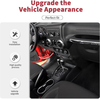 18PCS Full Set Interior Trim Kit for Jeep Wrangler JK JKU 2011-2018 4 Door,Center Console Door Handle Side Outlet Cup Holder Gear Cover Trim (Chrome)