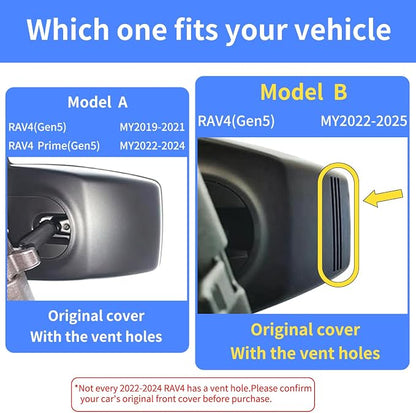 Front 4K & Rear 1080P Dash Cam for 2022 2023 2024 2025 Toyota RAV4 LE Limited SE Adventure XLE XSE (Model B)(with Vent Hole),OEM-Style,Loop Recording,Easy Installation,WiFi & App,128G Card
