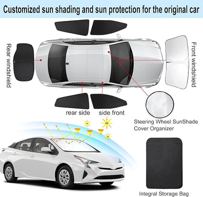 TINGLU Window Shades for Toyota Prius Hatchback 2016-2022 (NOT for Prius C or Prius V) Accessories Car Side Full Windows Rear Triangular Windshield Sun Shade Sun UV Rays Privacy Protection 6PCS