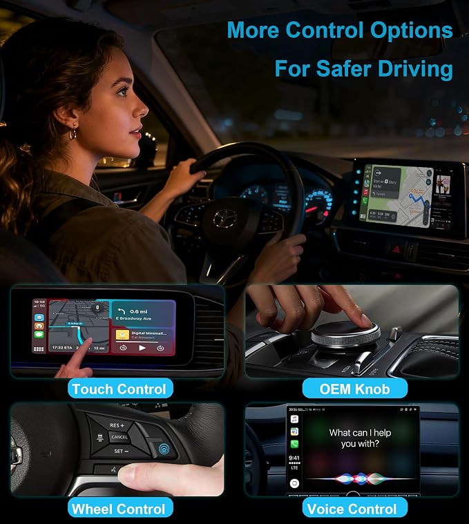 2-in-1 Wireless CarPlay and Android Auto Adapter, Mini USB Dongle Converts Wired to Wireless, Plug & Play, Auto-Connect, Compatible with iPhone & Android TSNAM