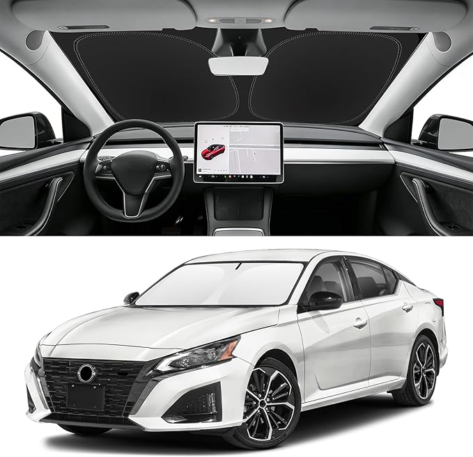 Custom Fit Windshield Sun Shade for Nissan Altima 2019-2026, Blocks UV & Heat, Front Window Sunshade Accessories, Easy Fold & Store Keep Your Car Cooler