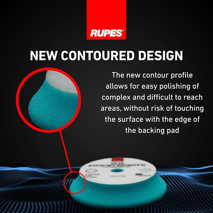 RUPES 9.DA100B Pack of 48 Light Blue D-A Intermediate Foam Polishing Pads 100mm | Ideal for Paint Correction| Improves Finishing Performance | Compatible with 4" Backing Plate