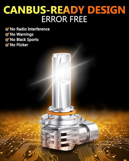 OXILAM Q26 9005 9006 Bulbs, 6500K Cool White HB3 HB4 Fog Light Bulb, 1:1 Mini Design as Halogen, Wireless Plug and Play, Pack of 4