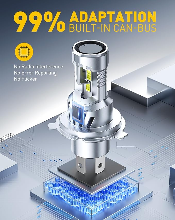 AUXITO 9003 H4 LED Bulb, 900% Brighter, 3 Min Quick Install, 20 Years Lifespan, No Flicker, 99% Compatibility