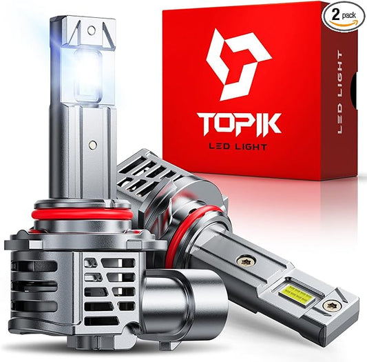 TOPIK 9005/HB3 Bulbs, 800% Ultra-Bright, 6500K 40,000LM Super Bright, Plug N Play, No Flicker, 99% Compatibility, 9005 Light Bulb for Pickup, Offroad, SUV, Sedan, 2PCS