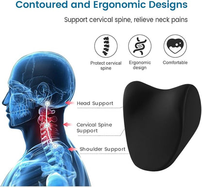 Car Neck Pillow for Driving, car headrest Pillow Head and Neck Rest Pillow for car headrest, Neck Support for car Driving or Traveling or Sleeping of Accessories with Memory Foam