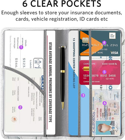 CoBak Car Registration and Insurance Holder - Vehicle Glove Box Car Organizer,Auto Truck Comparment Accessories Case with Magnetic Closure for Driver License,Cards
