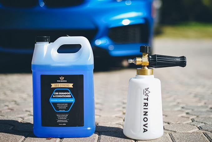 TriNova Foam Cannon for Pressure Washer - Original Wide Neck, Wide Base Heavy Duty Foam Gun for Detailing